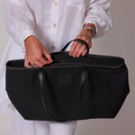 Cleobella Canvas Black Tote Vegan Leather Leather Straps Photo 2