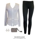 Tart  Sterling Sweater Jacket in blue and white with Peplum - size Small Photo 3