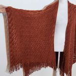 Stein Mart Rust Fringe Wrap Shawl NWT One Size Rust Knit Wrap Brown Photo 4