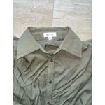 Mable Button Down Rushed collared‎ Green brunch Long Dress W Belt Size Small Photo 1