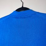J.Crew Tencel Lyocell Silk Short Sleeve Ribbed Polo Sweater Blue M Photo 5