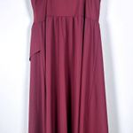 Halara Breezeful Backless High Low Flowy Midi Quick Dry Dress Burgundy Small Photo 7