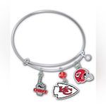 NWT Mojo Kansas City Chiefs 3 Charm Bracelet Silver Photo 0