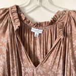 Current Air  Los Angeles Tie Pleated Floral Midi Dress Tan Size XS Photo 7