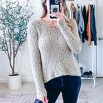 Free People Neutral Tan Beige Open Knit Sweater Photo 0