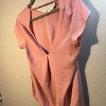 Pink Rose Asymmetrical Cut Out Blouse in Salmon Pink and Orange SZ M V Neck Photo 1