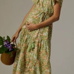 A pea in the pod Pea in the Pod Green Floral Tiered Maxi Dress NWT Sz. M Photo 0