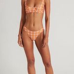 Faithfull the Brand Ophelle Bikini Bottoms Melody Check Print Us 4 Orange NWT Photo 2