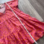 Universal Threads Universal‎ thread pink orange floral linen babydoll mini dress Photo 2