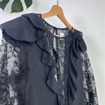 Princess Polly 🆕  Sorcerers Apprentice Black Lace Ruffle Mini Dress Photo 9