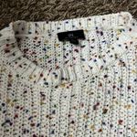 I.N. San Francisco colorful sweater, white with colorful tiny pom poms Photo 1