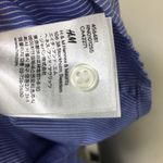 H&M Blue White Pin Striped Women's Button-Up Top Photo 3