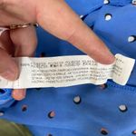 ZARA  Basic women’s blue spotted cap sleeve ruffle knee dress‎ lightweight summer Photo 6