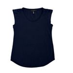 White House | Black Market WHBM Blue Scoop Neck Short Sleeve Shirt Size XXS Photo 1