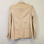 L'Academie Faux Leather Contrast Stitching Oversized Blazer Size XS Photo 6
