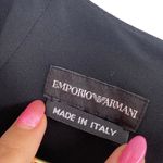 Emporio Armani Sz 4 Italian Sheath Dress Black Gathered Front Old Money Preppy Photo 2