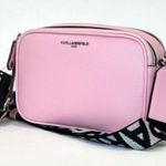 Karl Lagerfeld Paris Maybelle Camera Crossbody Bag with Bag Charm in Pink NEW Photo 6