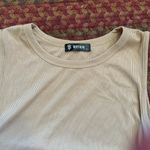 CREAM NUDE BASIC RIBBED RUCHED TIE BOTTOM TANK DRESS Photo 1