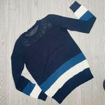 Lacoste Lacost blue and white stripe crew neck pull over sweater shirt size 36 Photo 4