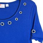 Quacker Factory Royal Blue Midi Dress with Rhinestone Grommet Detail Size Small Photo 2