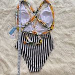 Cupshe NWT  Striped and Floral One Piece Swimsuit Size Small Photo 6