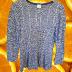 cupio  Blue and White Marled Knit Sweater Size Large‎ Photo 0