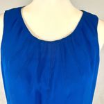 Jones New York royal blue stitch pleated top size 4 Photo 1