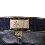 Paige Women's Peg Super Skinny Jeans Dark Blue Size 28 High-Rise 5-Pocket Design Photo 2