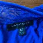 Tadashi Shoji  Tobara Pintucked Off Shoulder Ruffle Dress Electric Blue~ XS 🧡🎀 Photo 14