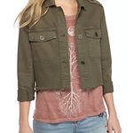 Wonderly  Curvy Embroidered Back Twill Army Jacket Green 12W Photo 0