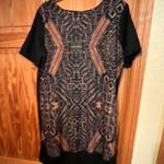 Boohoo Black and Brown Geometric Pattern Dress Photo 0