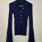 Le Ore Rimini Collared Cardigan Blue Size XS Photo 3