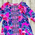 Lilly Pulitzer NWOT  Ophelia Plumeria Pink in Hollidaze Knit Swing Dress sz XS Photo 2