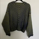 Circus by Sam Edelman Circus NY by Sam Edelman Stripe V-Neck Crop Sweater (Sz XL) Green Geo Striped Photo 8