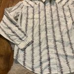 White Horse Size Small Western Floral Pearl Snap White Floral Stripe Womens Long Photo 1