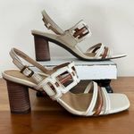 Vionic Women’s  Zaphira Heeled Sandals Tan & Cream Size 8 Block Heel Photo 2
