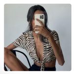 Princess Polly Zebra Cropped Wrap Top Photo 3