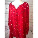 LOGO By Lori Goldstein NWT Catherines Blouse womens plus size 4X Shirt Heart Red Valentine Tunic Top Photo 6