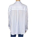 Free People  white with light blue stripes long sleeve button down Medium EUC Photo 8