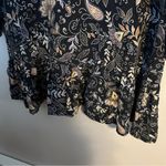 Michael Stars Dress Kita Floral Black Tan Keyhole Long Sleeve Paisley Cocktail Photo 5