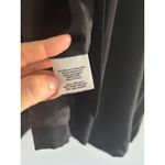 Eileen Fisher Georgette Crepe Jacket Womens Large Black Silk Leather Sustainable Photo 4
