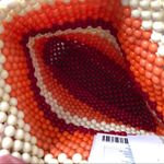 Urban Outfitters  Retro Orange Red Cream Beaded Handbag NWT Photo 6