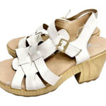 Dr. Scholl’s Sandals Size 9.5 White Leather Open Toe Platform Shoes Buckle Photo 0