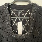 White House | Black Market NEW WHBM 3/4 Sleeve Open Knit Embellished Beaded Tunic Sweater Top Size Medium Photo 13