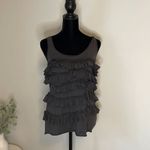 J Crew Ruffled Tank Top.‎ Charcoal Gray. Size Small Gray Photo 1
