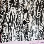 WD.NY ABSTRACT ART TO WEAR LINEN BLEND BUTTON FRONT BLAZER CARDIGAN 8 METALLIC Black Photo 3