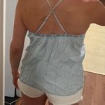 Glam Chambray Cross-Back Tank Top Photo 1