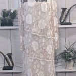 Rina Di Montella Vintage Lace Dress Pink Rhinestones Beaded Roses 12 Photo 0