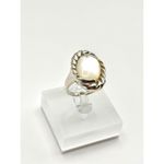 Mother of Pearl Sterling Silver Handmade Statement Ring Size 8.75 Photo 1