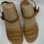 Mariella Made in Italy Boho Sandal neutral Tan Scalloped Edges Size 8 Photo 0